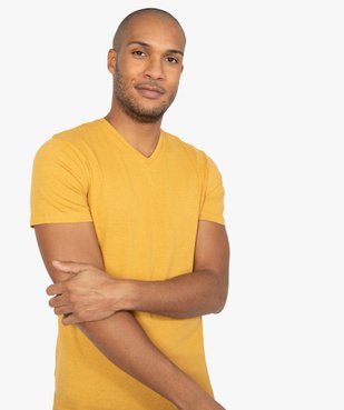 Tee-shirt homme à manches courtes et col V coupe slim vue2 - GEMO (HOMME) - GEMO