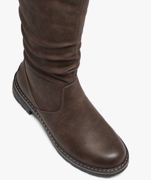 Bottes femme à talon plat et col en maille chinée vue5 - Nikesneakers (CASUAL) - Nikesneakers