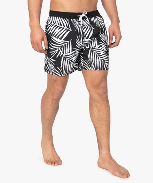 Short de bain homme motif feuillage en contraste vue2 - GEMO (PLAGE) - GEMO