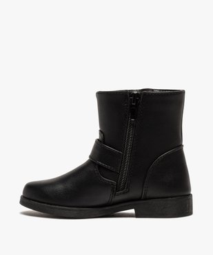 Boots fille unis avec boucles décoratives fermeture zippée vue3 - GEMO (ENFANT) - GEMO