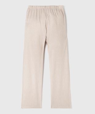 Pantalon large en lin rayé fille vue7 - GEMO 4G FILLE - GEMO