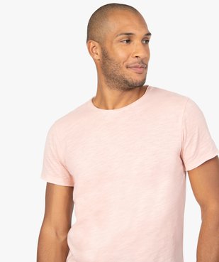 Tee-shirt homme à manches courtes avec finitions roulottées vue2 - GEMO (HOMME) - GEMO