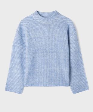 Pull loose en maille côtelée bicolore col cheminée fille vue2 - GEMO (JUNIOR) - GEMO