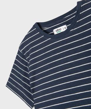 Tee-shirt manches courtes à rayures garçon vue3 - GEMO 4G GARCON - GEMO
