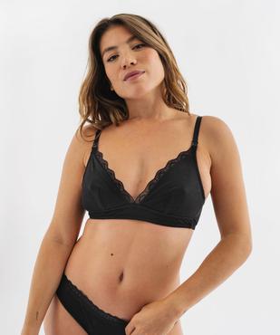 Soutien-gorge triangle spécial allaitement en coton biologique vue1 - GEMO 4G MATERN - GEMO
