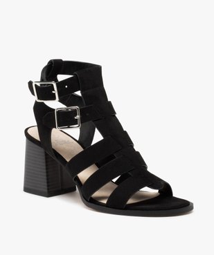 Sandales femme à talon et tige montante style spartiates vue2 - GEMO(URBAIN) - GEMO