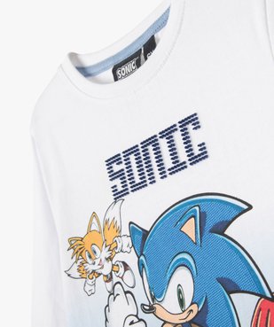 Tee-shirt manches longues en coton imprimé garçon - Sonic vue3 - SONIC - GEMO