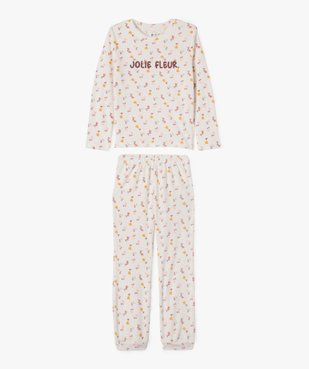 Pyjama en velours à motifs fleuris fille vue1 - GEMO (ENFANT) - GEMO