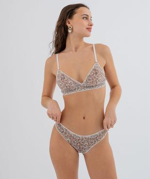 Culotte en voile semi-transparent et dentelle femme vue3 - GEMO(HOMWR FEM) - GEMO