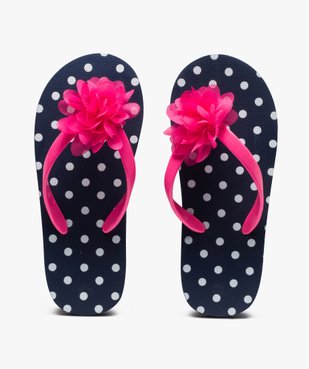 Tongs fille à pois et fleur en tissu vue1 - GEMO (ENFANT) - GEMO