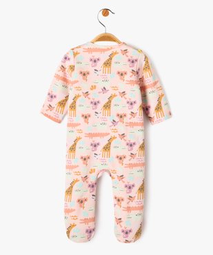 Pyjama dors-bien avec fermeture zippée et motif animaux bébé fille vue4 - GEMO 4G BEBE - GEMO