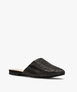 Sandales femme style mules plates en fibre tressée vue2 - GEMO (CASUAL) - GEMO