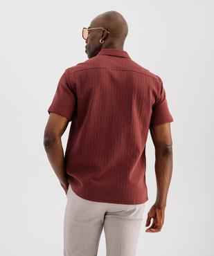 Chemise manches courtes en maille fantaisie avec col cubain homme vue3 - GEMO 4G HOMME - GEMO
