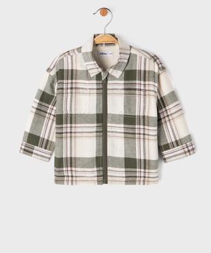 Chemise à carreaux zippée doublée polaire bébé garçon vue2 - GEMO(BEBE DEBT) - GEMO