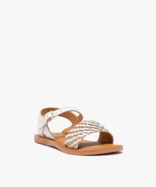 Sandale fille blanche vue2 - TANEO GEMO FOR GOOD - GEMO