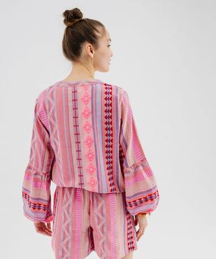 Blouse à manches longues bouffantes femme vue4 - GEMO(FEMME PAP) - GEMO