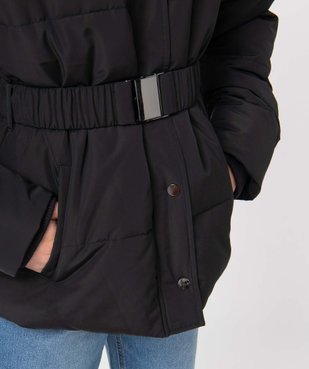 Blouson femme matelassé à ceinture et capuche vue2 - GEMO(FEMME PAP) - GEMO