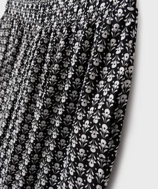 Pantalon large et fluide imprimé fleuri fille vue3 - GEMO 4G FILLE - GEMO