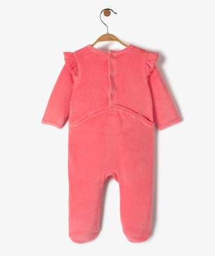 Pyjama bébé fille en velours avec volants aux épaules vue3 - GEMO(BB COUCHE) - GEMO