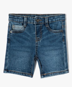 Short bébé garçon en jean délavé vue1 - GEMO 4G BEBE - GEMO