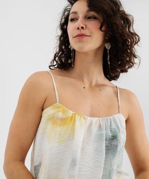 Top à fines bretelles court et blousant femme vue4 - GEMO 4G FEMME - GEMO