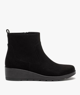 Boots à talon compensé en suédine vue1 - GEMO (CONFORT) - GEMO