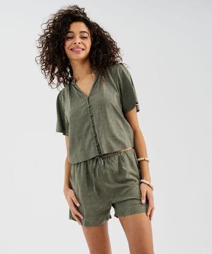 Blouse manches courtes en viscose fluide imprimée femme vue1 - GEMO 4G FEMME - GEMO