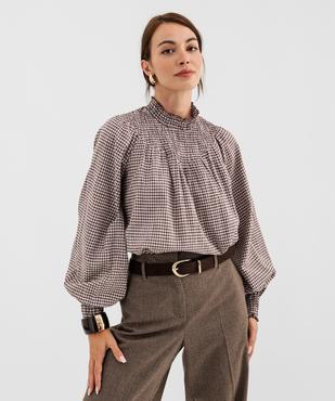 Blouse col montant smocké femme vue5 - GEMO(FEMME PAP) - GEMO