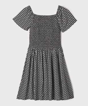 Robe courte fluide à buste smocké fille vue3 - GEMO 4G FILLE - GEMO