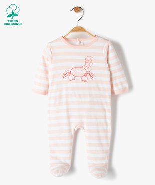 Pyjama bébé fille à rayures et motif crabe vue1 - GEMO C4G BEBE - GEMO