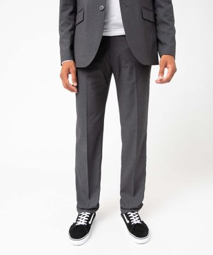 Pantalon de costume homme en toile coupe droite vue1 - GEMO (HOMME) - GEMO