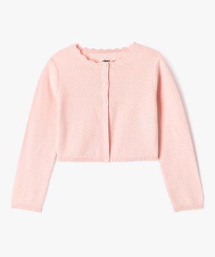 Gilet court en maille fantaisie fille vue1 - GEMO (ENFANT) - GEMO