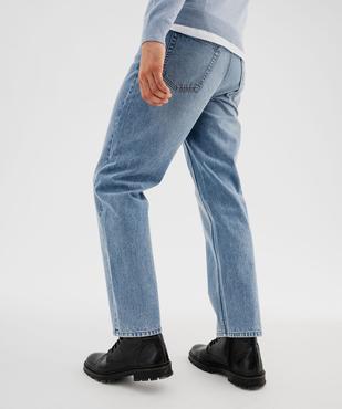 Jean straight en denim de coton stretch délavé homme vue4 - GEMO 4G HOMME - GEMO