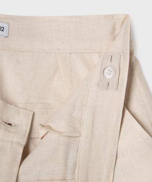 Short à pinces en viscose et lin fille vue8 - GEMO 4G FILLE - GEMO