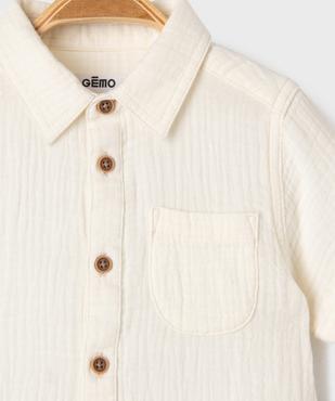 Chemise en gaze de coton à manches courtes bébé garçon vue2 - GEMO(BEBE DEBT) - GEMO