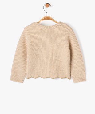 Gilet en grosse maille pailletée et finition fantaisie bébé fille vue3 - GEMO(BEBE DEBT) - GEMO