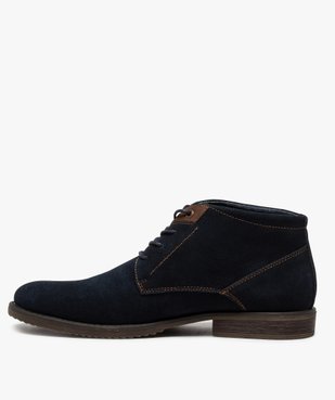 Boots homme unis à lacets dessus en cuir velours vue3 - Nikesneakers(URBAIN) - Nikesneakers
