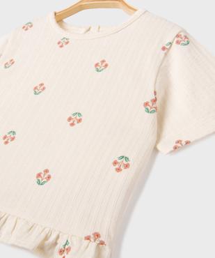 Tee-shirt manches courtes avec volant dans le bas bébé fille vue3 - GEMO(BEBE DEBT) - GEMO