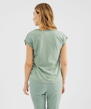 Tee-shirt à manches courtes avec finitions scintillantes femme vue3 - GEMO 4G FEMME - GEMO