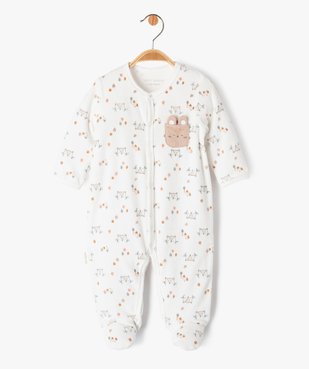 Pyjama en velours imprimé avec ouverture devant bébé - Petit Béguin vue2 - PETIT BEGUIN - GEMO