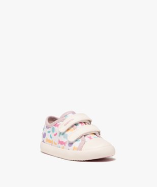 Baskets bébé fille en toile avec double scratch et à motifs - Geox vue2 - GEOX - GEMO