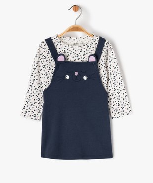 Ensemble 2 pièces robe + tee-shirt manches longues bébé fille vue2 - GEMO(BEBE DEBT) - GEMO