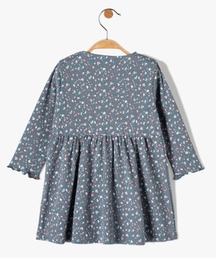 Robe bébé fille en maille côtelée et mouchetée vue3 - GEMO(BEBE DEBT) - GEMO