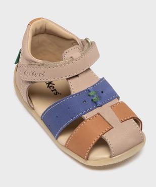 Sandales premiers pas fermeture scratch bébé garçon - Kickers vue5 - KICKERS - GEMO