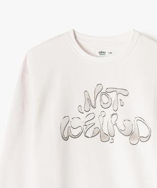 Sweat molletonné avec large motif devant fille vue2 - GEMO 4G FILLE - GEMO