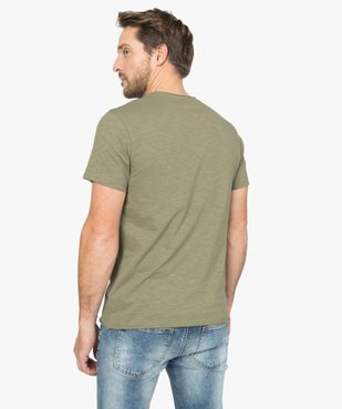 Tee-shirt homme à manches courtes avec finitions roulottées vue3 - GEMO (HOMME) - GEMO