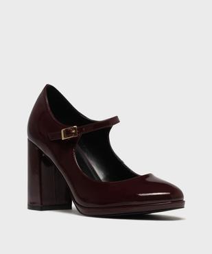 Escarpins vernis à brides avec talon bloc femme - Follow Me vue3 - FOLLOW ME - GEMO