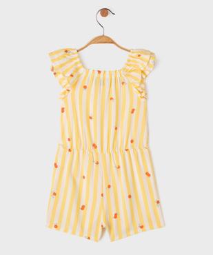 Combishort en viscose rayée et imprimé bébé fille vue3 - GEMO 4G BEBE - GEMO