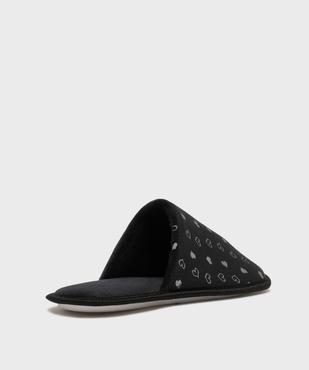 Chaussons mules en velours à motif cœurs brillants femme vue4 - GEMO(HOMWR FEM) - GEMO
