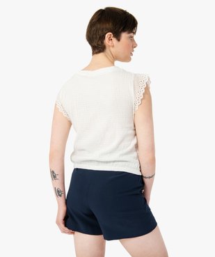 Tee-shirt femme sans manches en matière texturée vue3 - GEMO(FEMME PAP) - GEMO